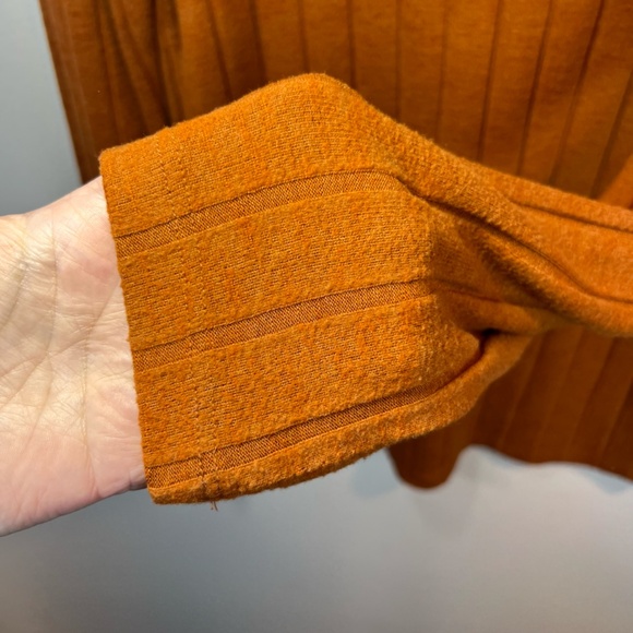 Anthropologie Women's Ribbed Side Slit Tunic Sweater Burnt Orange Stretch  Large - Picture 7 of 14